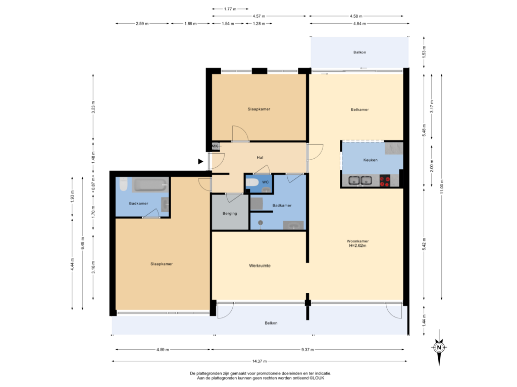 View floorplan of 3e Verdieping of Generaal Spoorlaan 801