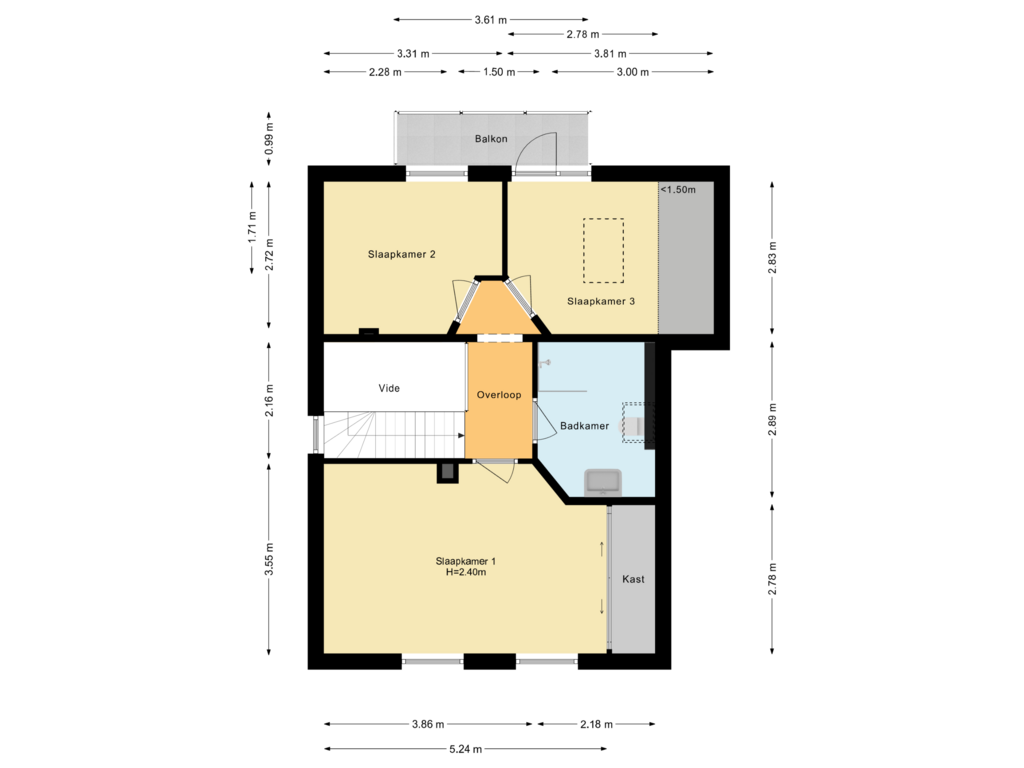 View floorplan of Eerste verdieping of Willeskop 140