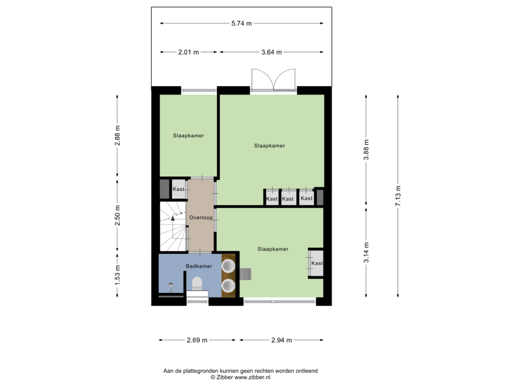 Bekijk plattegrond van Eerste Verdieping van Oldenhoff 23