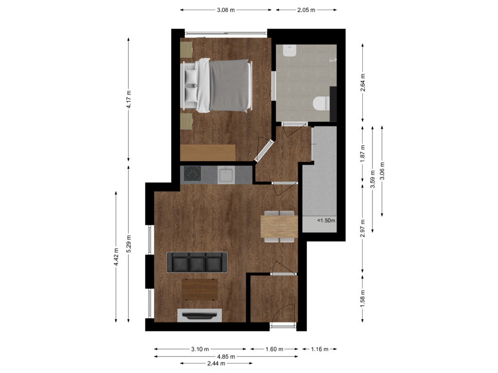 View floorplan of Appartement of De Kerkschuur 10