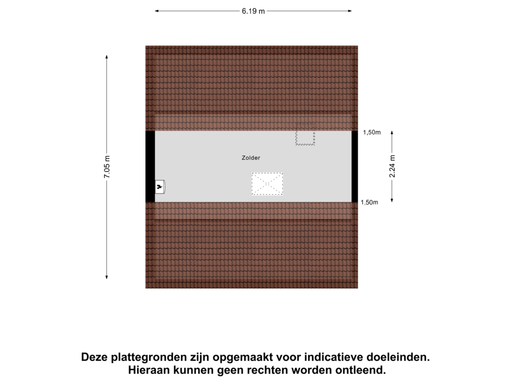 View floorplan of Zolder of Bachlaan 22