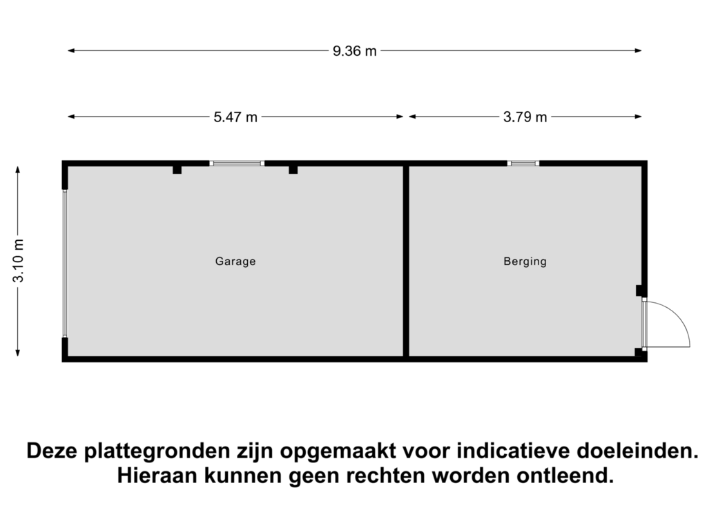 View floorplan of Garage of Bachlaan 22