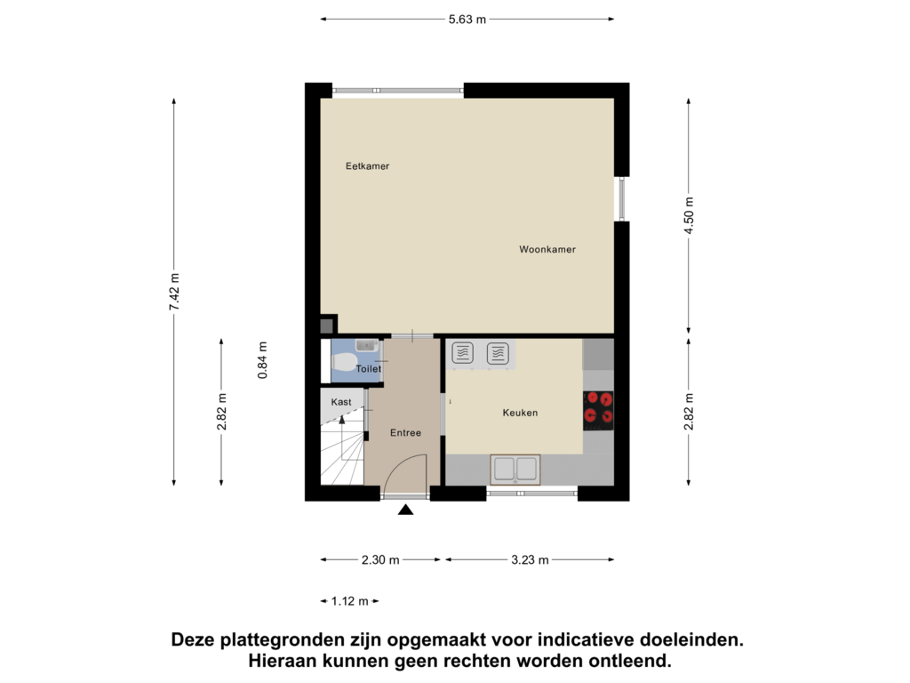 View floorplan of Begane Grond of Piet Heinstraat 63