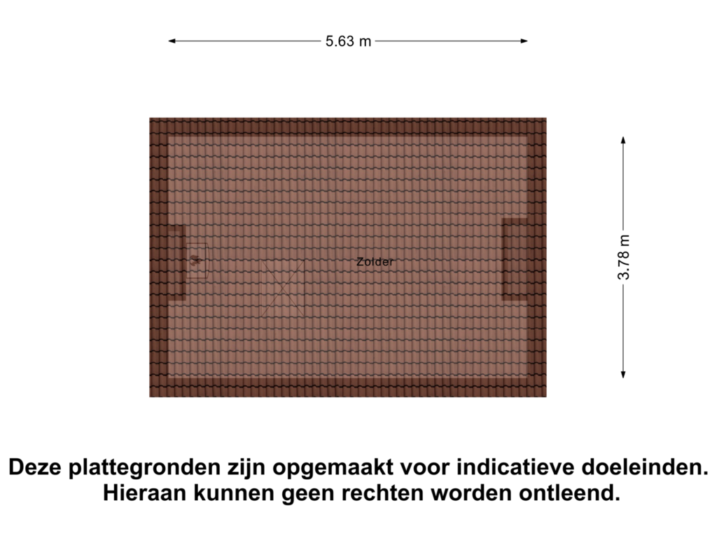 View floorplan of Zolder of Piet Heinstraat 63