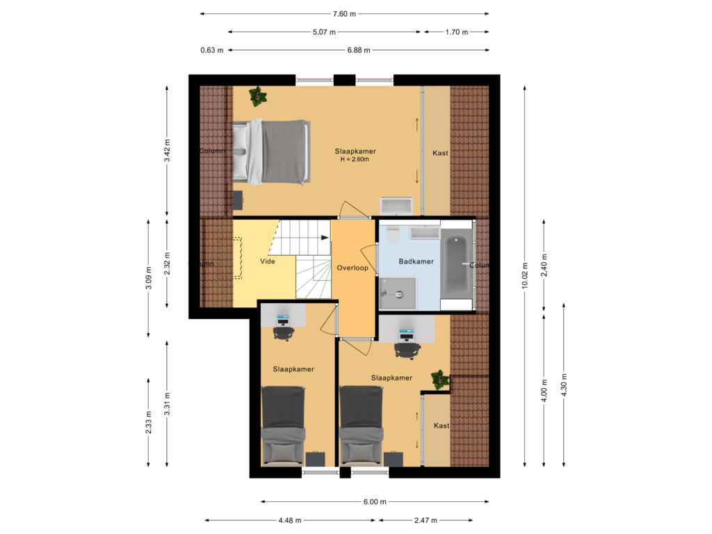 Bekijk plattegrond van Eerste verdieping van John Lee Hookerstraat 3