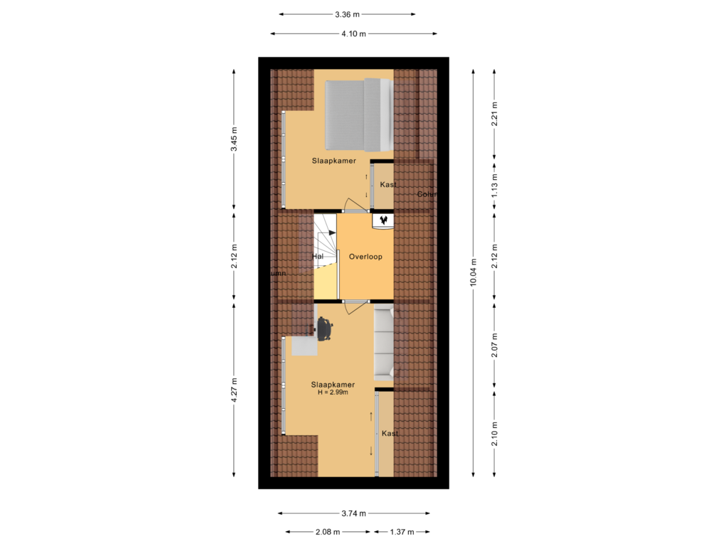 Bekijk plattegrond van Tweede verdieping van John Lee Hookerstraat 3