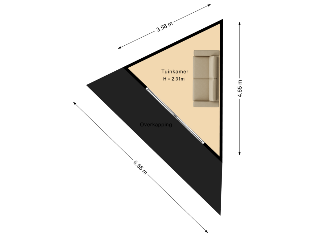 Bekijk plattegrond van Tuinkamer van John Lee Hookerstraat 3