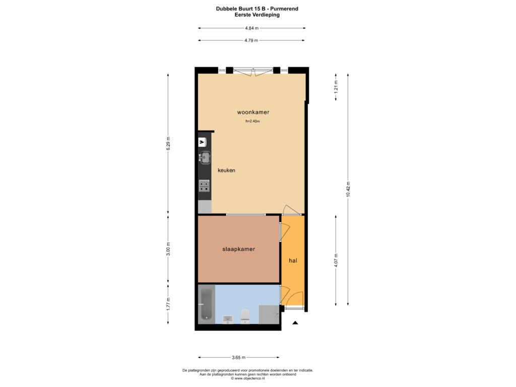 Bekijk plattegrond van EERSTE VERDIEPING van Dubbele buurt 15-B