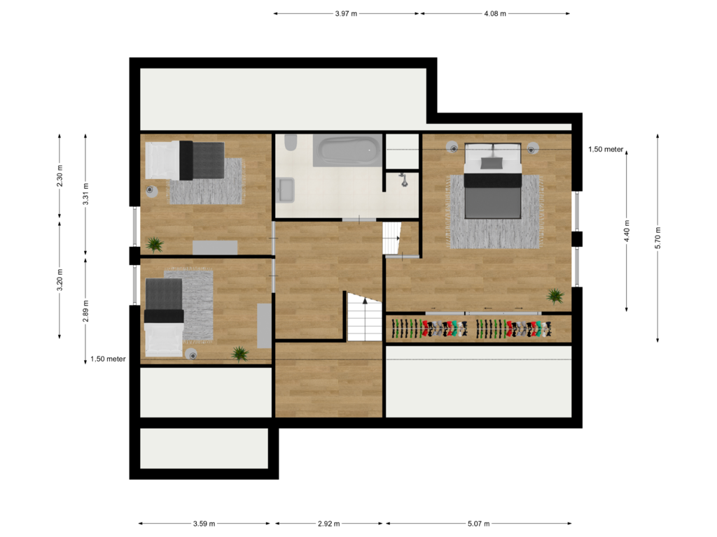 Bekijk plattegrond van Verdieping van Dorpsstraat 11