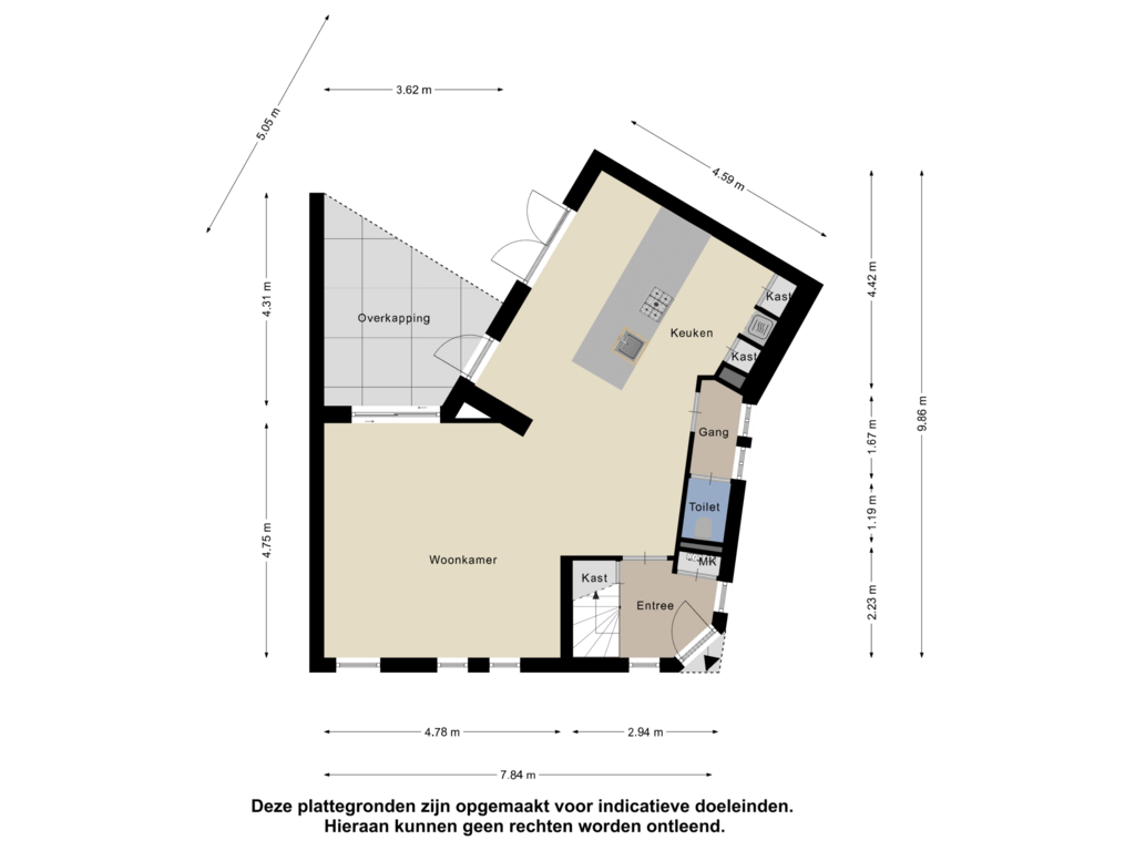 Bekijk plattegrond van Begane Grond van Schönbergstraat 18