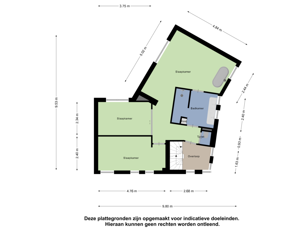 Bekijk plattegrond van Eerste Verdieping van Schönbergstraat 18