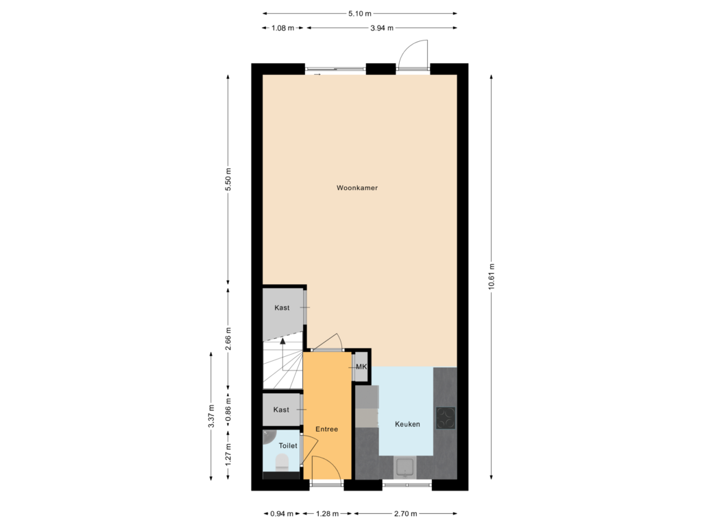 Bekijk plattegrond van Begane grond van Vezelvlas 33