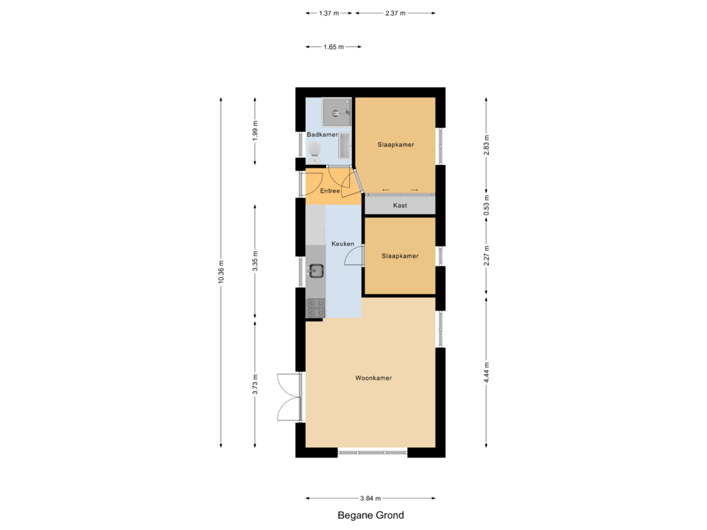 Bekijk plattegrond van Begane Grond van Molengroet 1-764