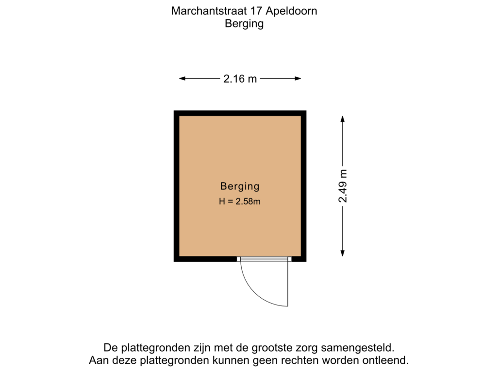 Bekijk plattegrond van Berging van Marchantstraat 17