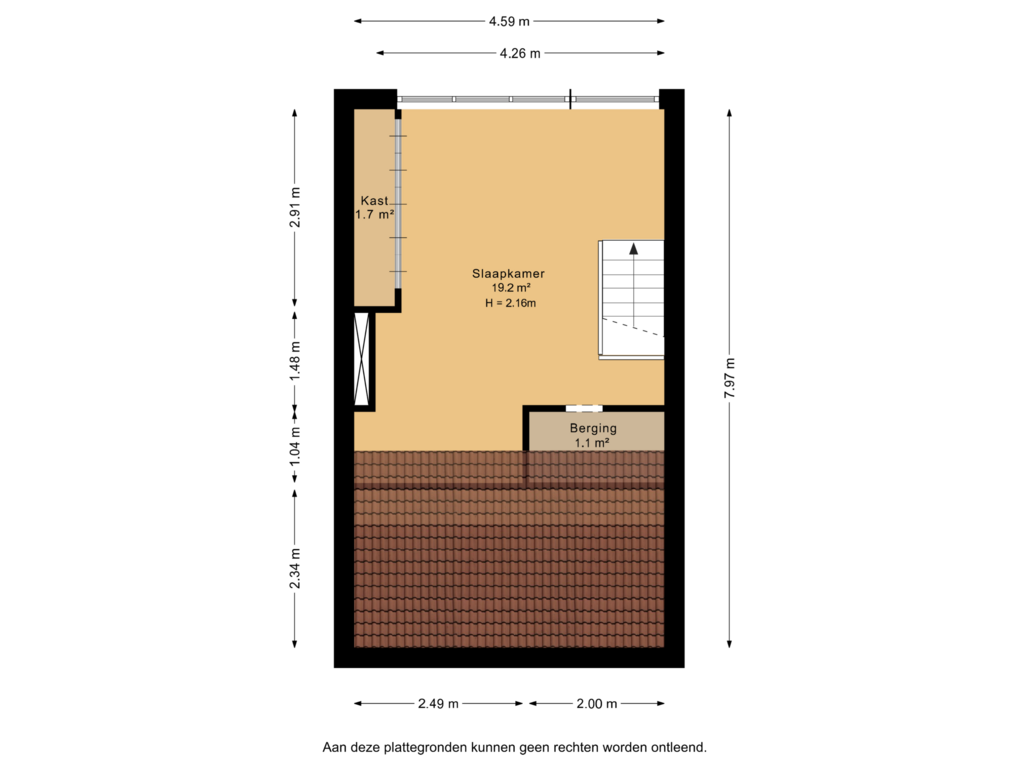 View floorplan of Tweede verdieping of Vermeerstraat 30