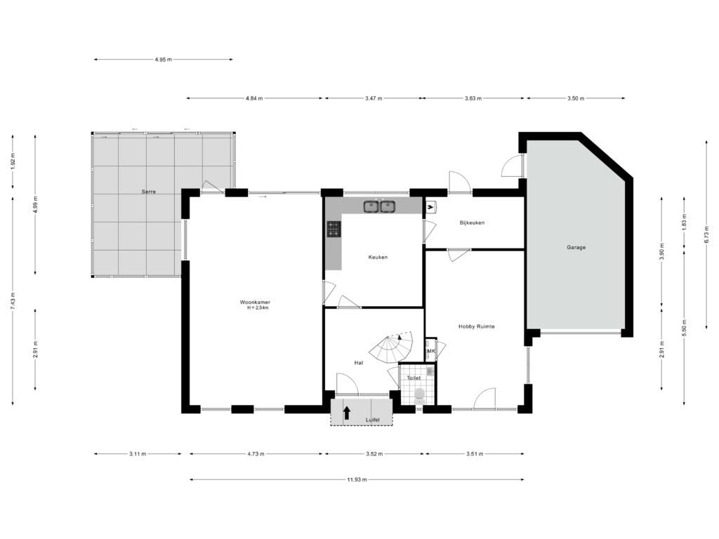 View floorplan of Begane Grond of Barthold van Heesselstraat 14