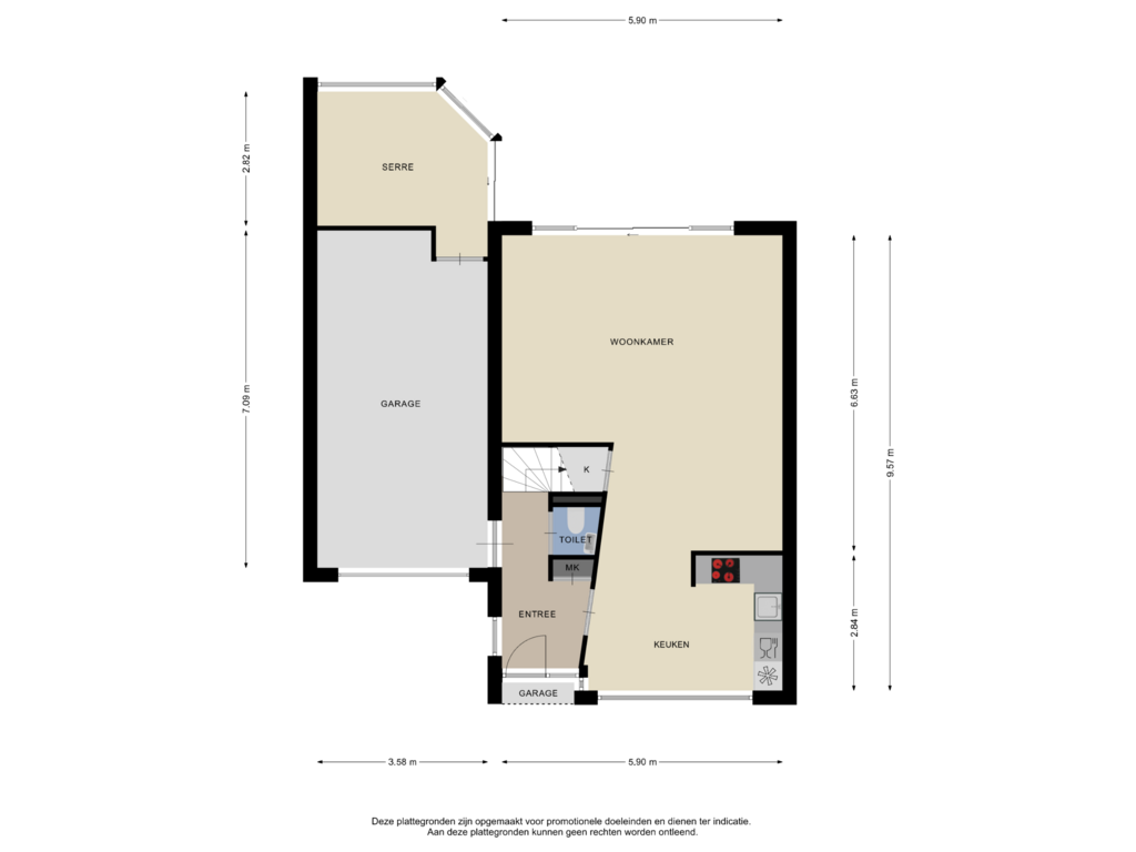 Bekijk plattegrond van BEGANE GROND van Dorpsweg 103