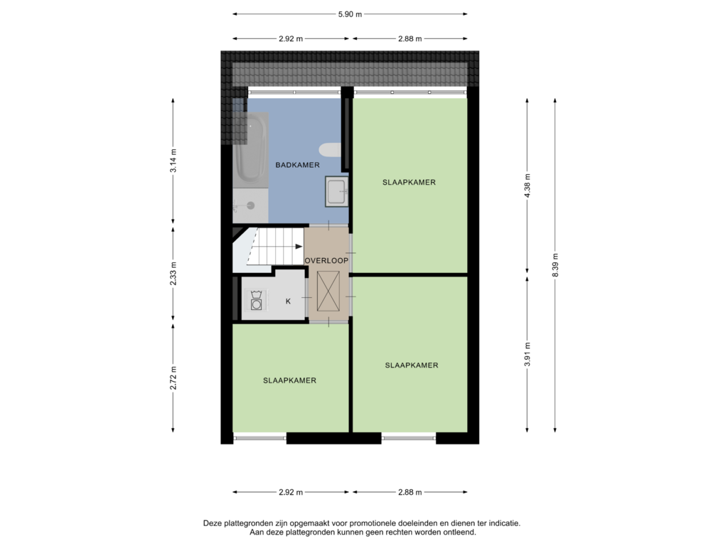 Bekijk plattegrond van 1e VERDIEPING van Dorpsweg 103