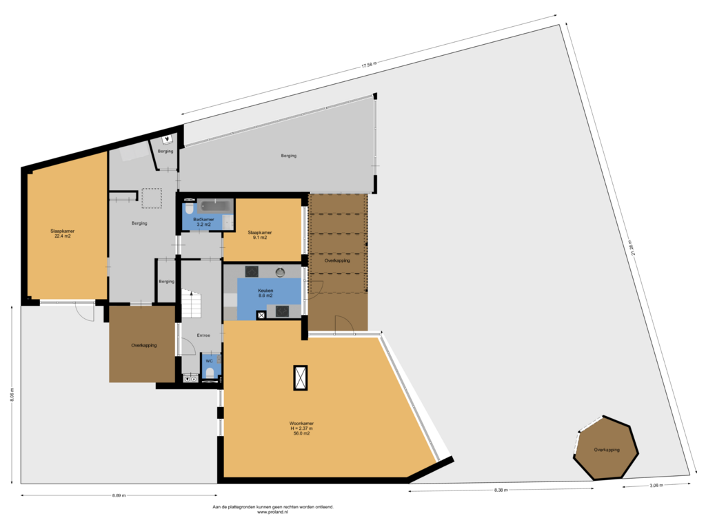 View floorplan of Begane Grond Met Kavel of Hunenoord 20