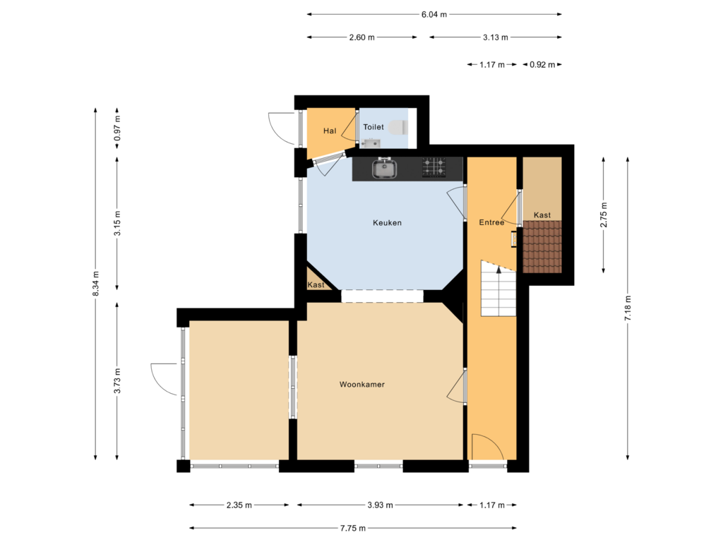 View floorplan of Begane grond of Oosterlaan 1