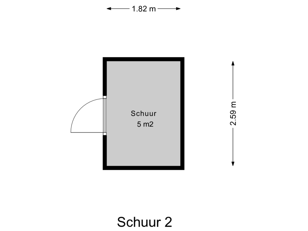 View floorplan of Schuur 2 of Hoge Rijndijk 86