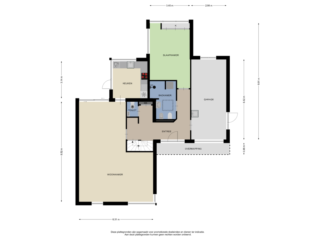 Bekijk plattegrond van BEGANE GROND van Rijnstraat 73