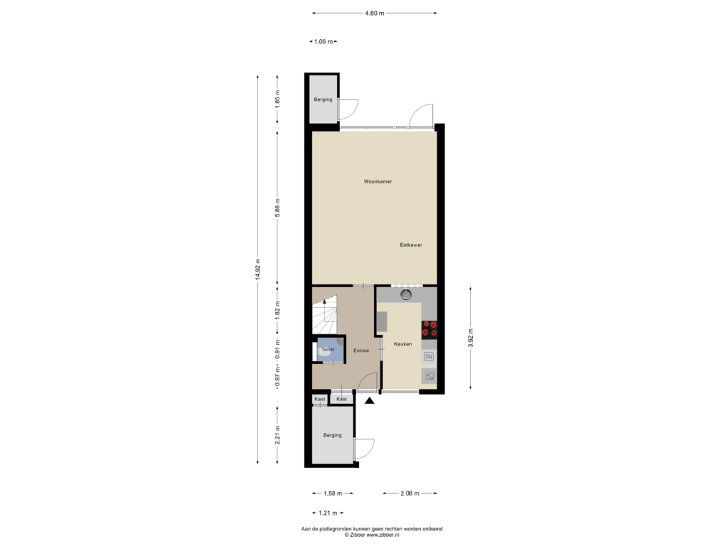 Bekijk plattegrond van Begane grond van Staringstraat 414