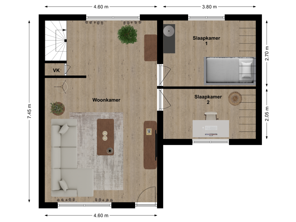 Bekijk plattegrond van Begane grond van Waaldijk 75