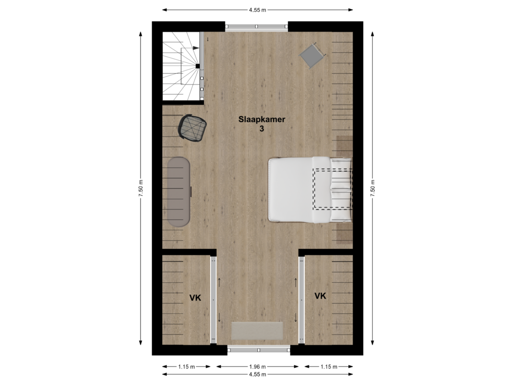 Bekijk plattegrond van Zolder van Waaldijk 75