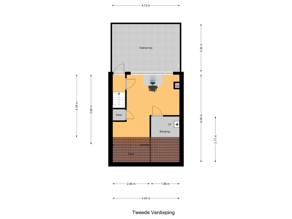 Bekijk plattegrond van Tweede Verdieping van Leliestraat 53