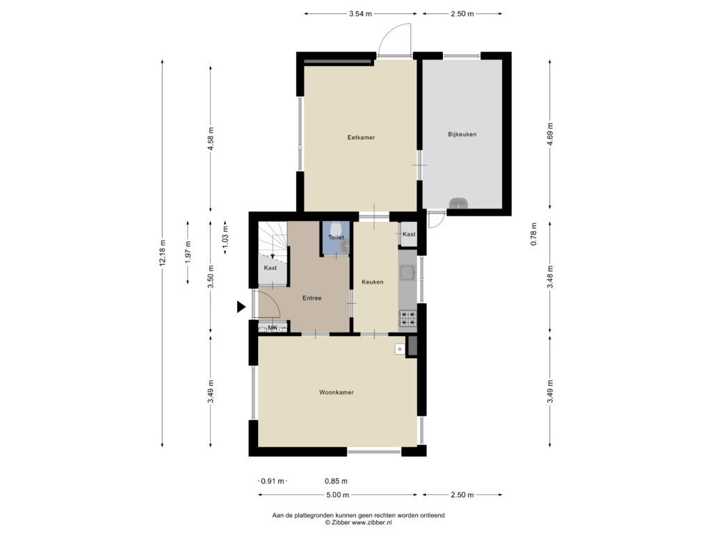 View floorplan of Begane grond of Kennedysingel 35