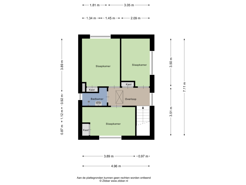 View floorplan of Eerste verdieping of Kennedysingel 35