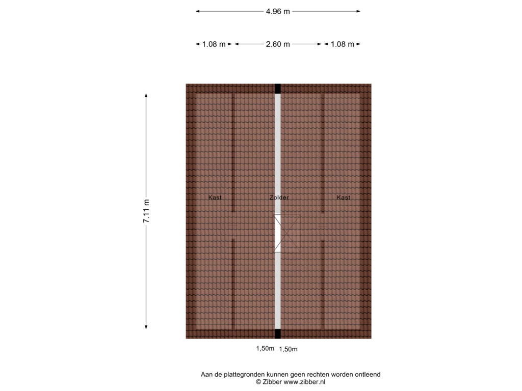 View floorplan of Zolder of Kennedysingel 35