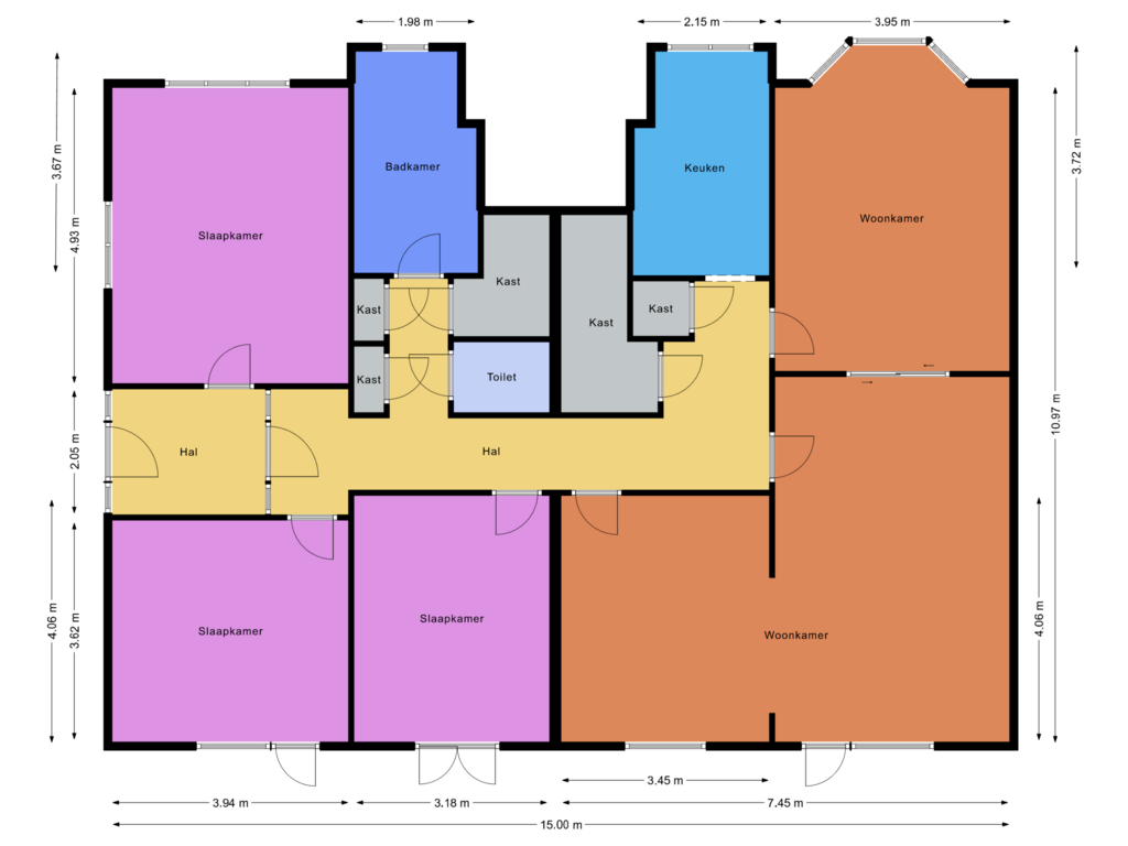 Bekijk plattegrond van Parterre van Zomerluststraat 5