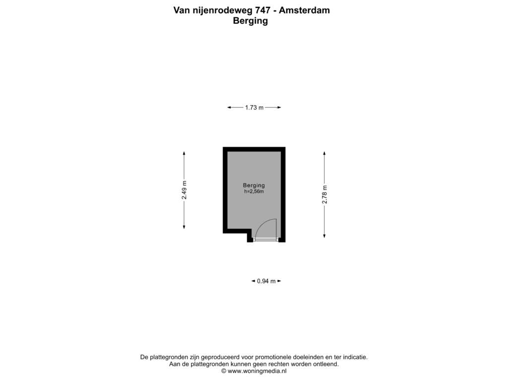 Bekijk plattegrond van Berging van Van Nijenrodeweg 747