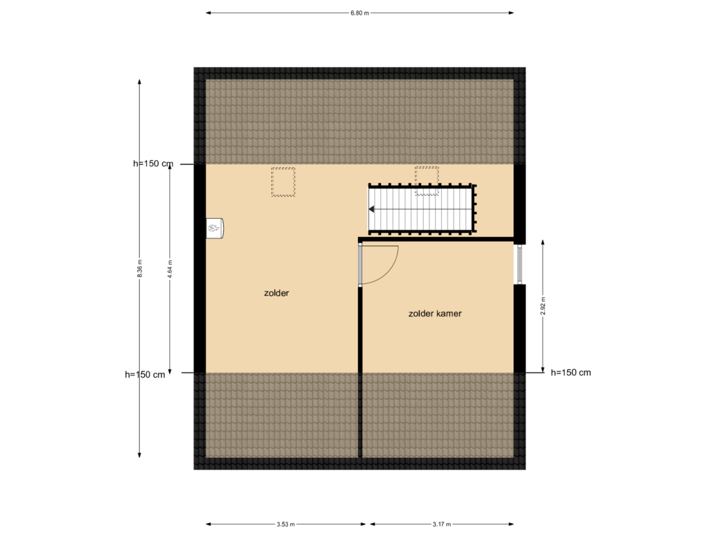 View floorplan of 2e verdieping of Dreef 6