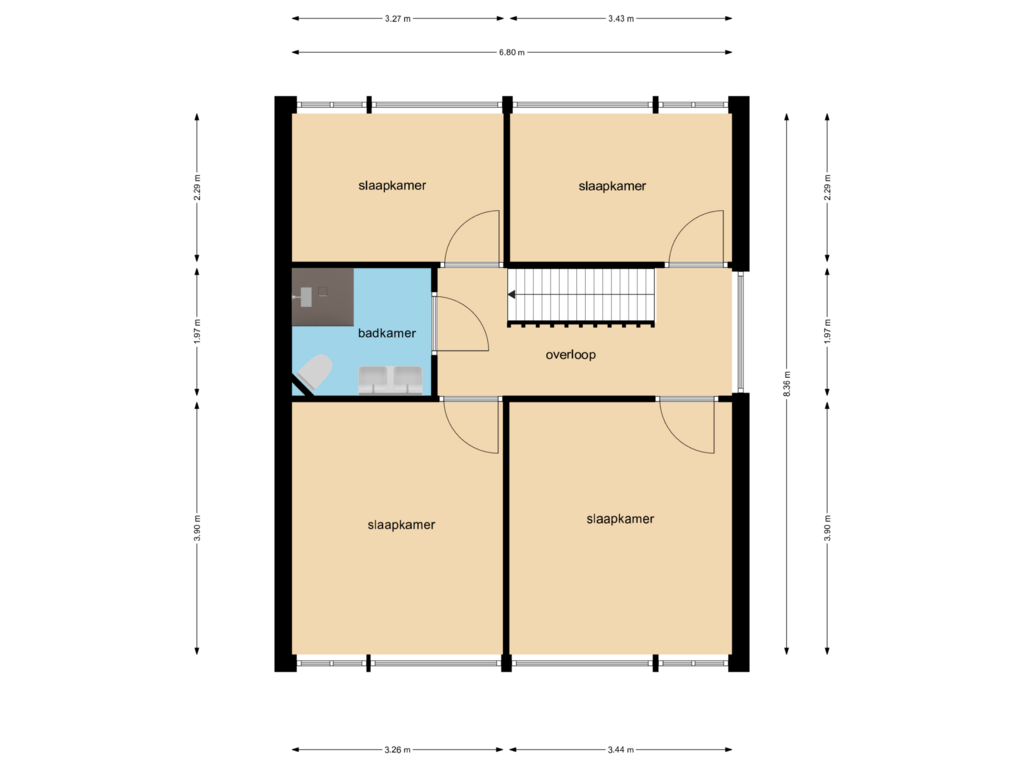 View floorplan of 1e verdieping of Dreef 6