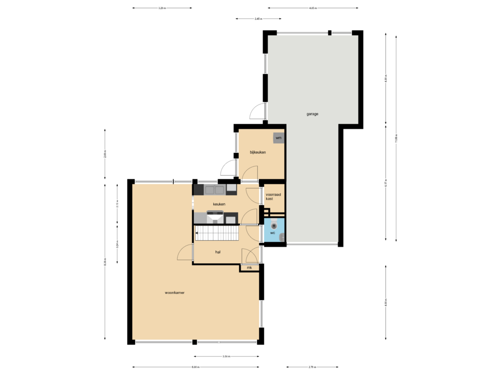 View floorplan of Begane grond of Dreef 6