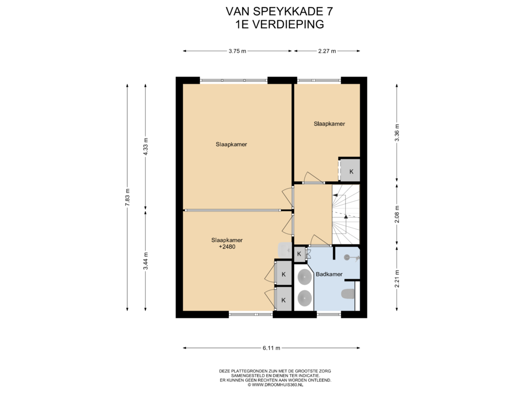 Bekijk plattegrond van 1E Verdieping van Van Speykkade 7