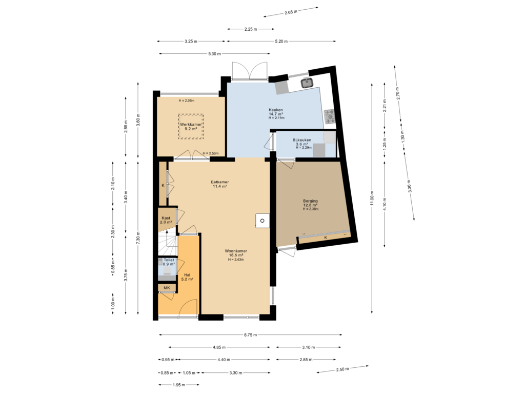 View floorplan of Begane grond of Jasmijn 9