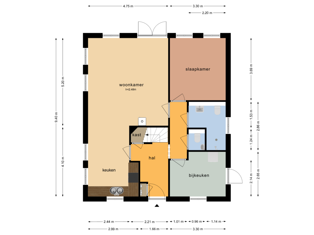 Bekijk plattegrond van BEGANE GROND van Achtersteweg 49