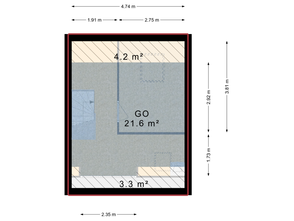 Bekijk plattegrond van 2e verdieping van Willemsbos 204