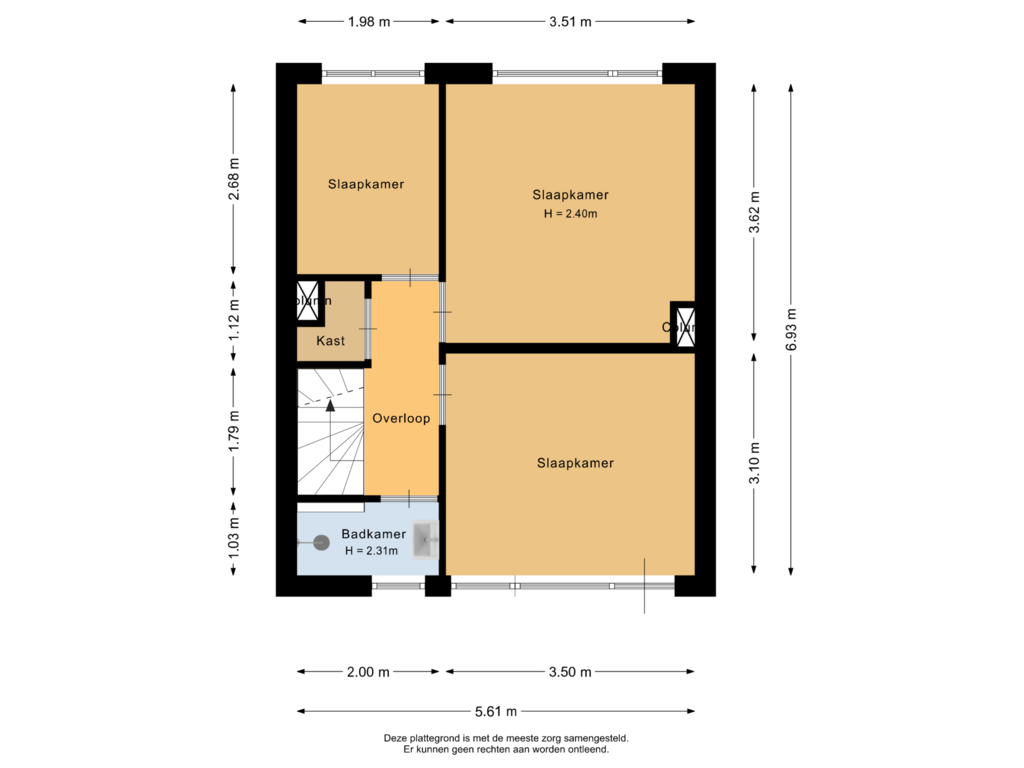 Bekijk plattegrond van Eerste verdieping van van Speykstraat 2