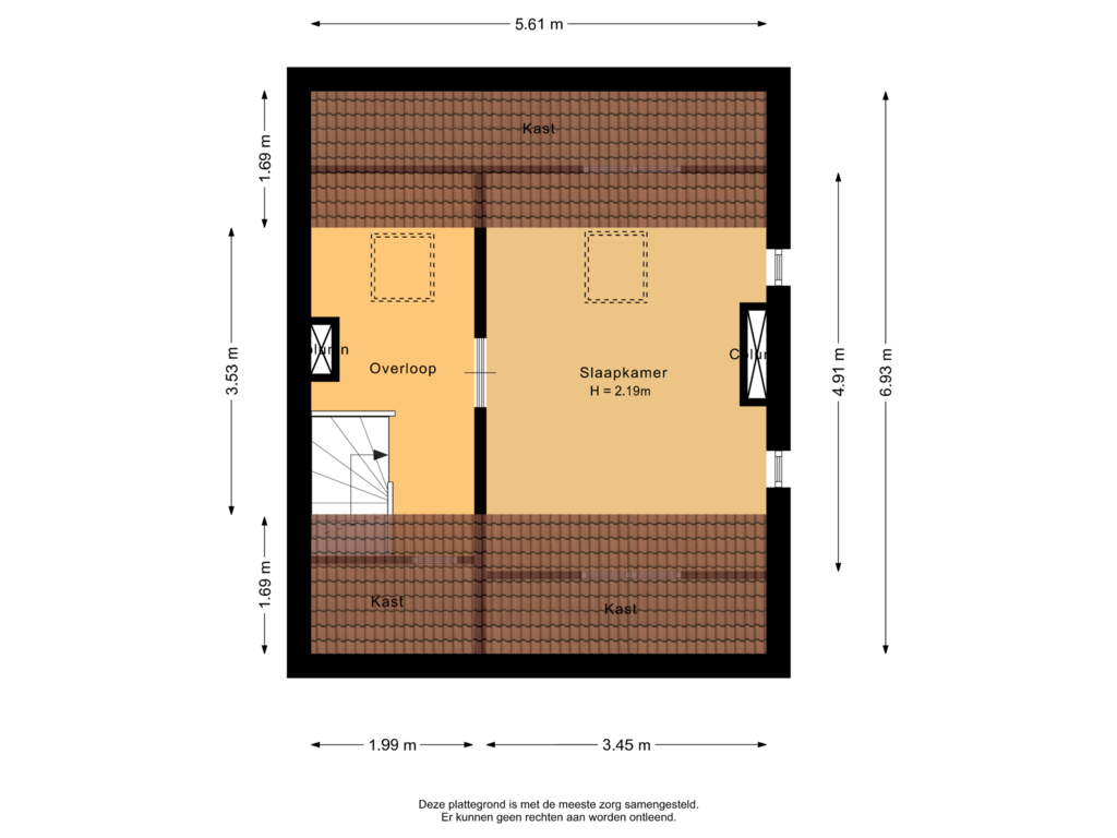 Bekijk plattegrond van Tweede verdieping van van Speykstraat 2