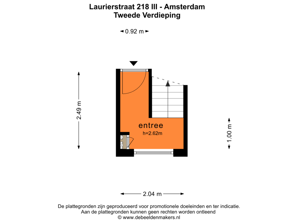 View floorplan of Tweede Verdieping of Laurierstraat 218-3