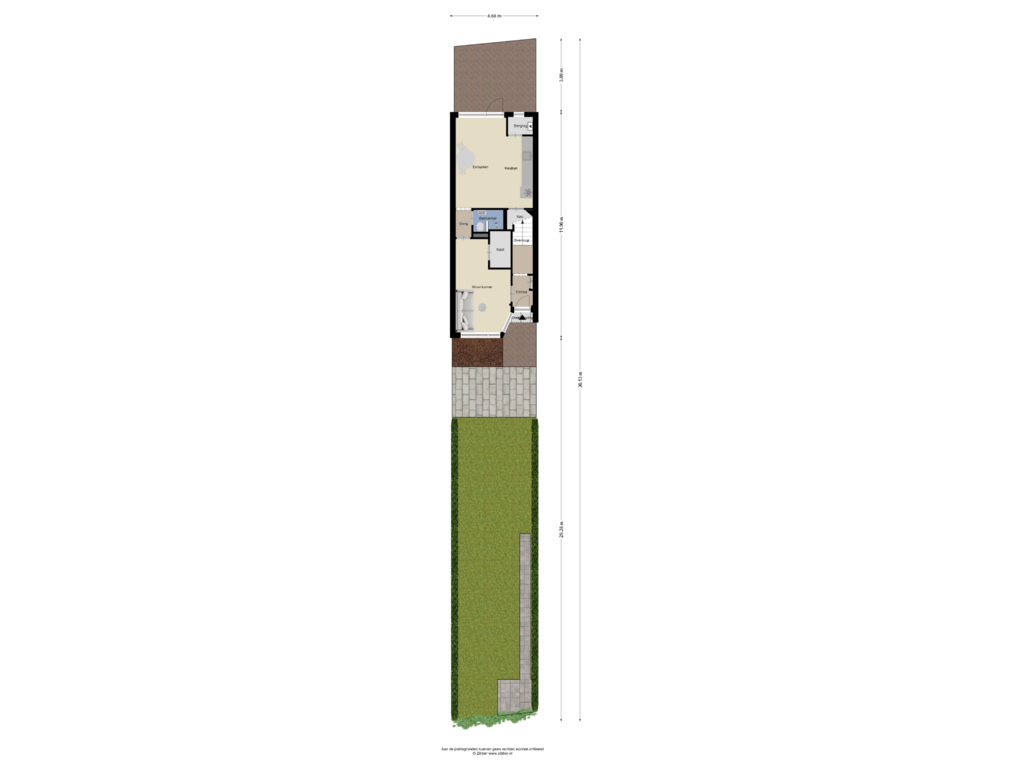 Bekijk plattegrond van Begane Grond-tuin van Hobbemalaan 124