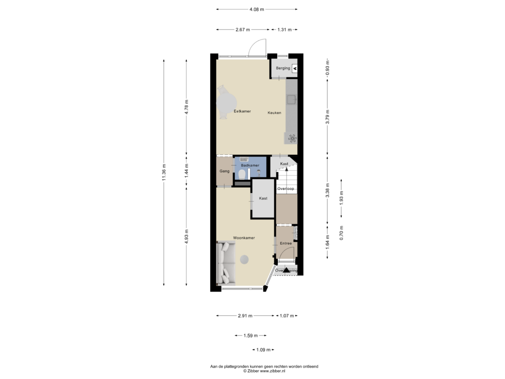 Bekijk plattegrond van Begane Grond van Hobbemalaan 124