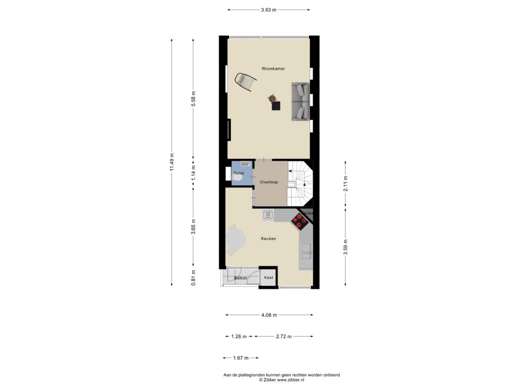 Bekijk plattegrond van Eerste Verdieping van Hobbemalaan 124