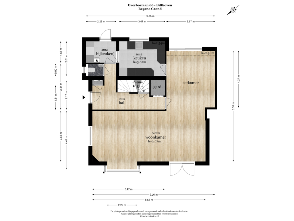 Bekijk plattegrond van BEGANE GROND van Overboslaan 66