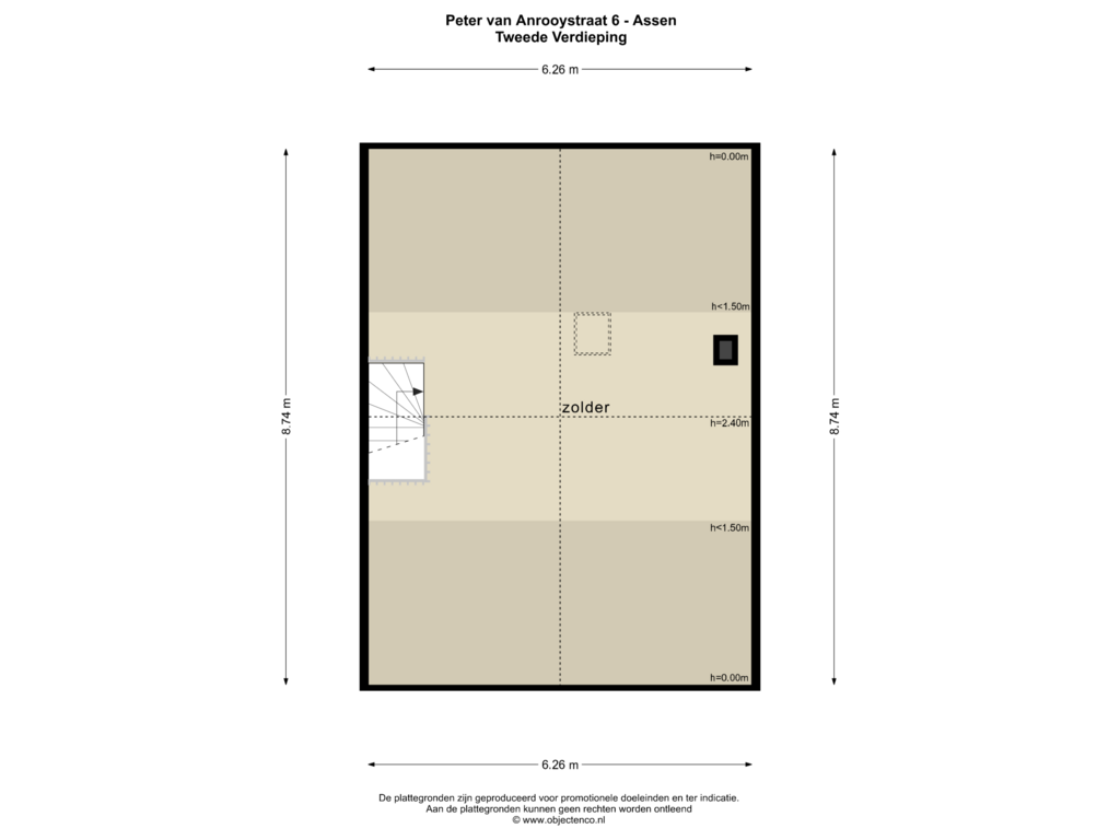 Bekijk plattegrond van Tweede Verdieping van Peter van Anrooystraat 6